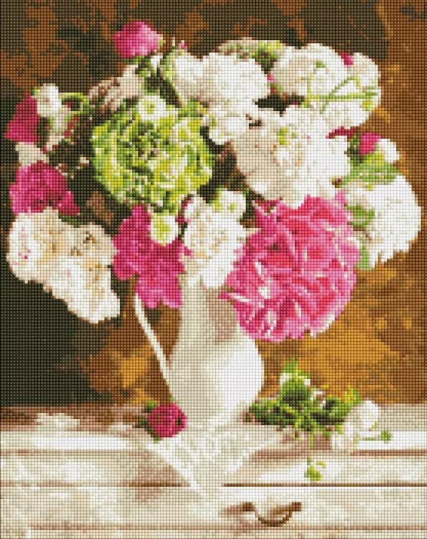 diamentowa mozaika z motywem kwiatów